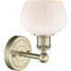 Fenton Sconce Wall Light in Antique Brass, Matte White