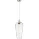 Chelsea 1 Light 8 inch Brushed Satin Nickel Mini Pendant Ceiling Light in Seedy Deco Swirl Glass