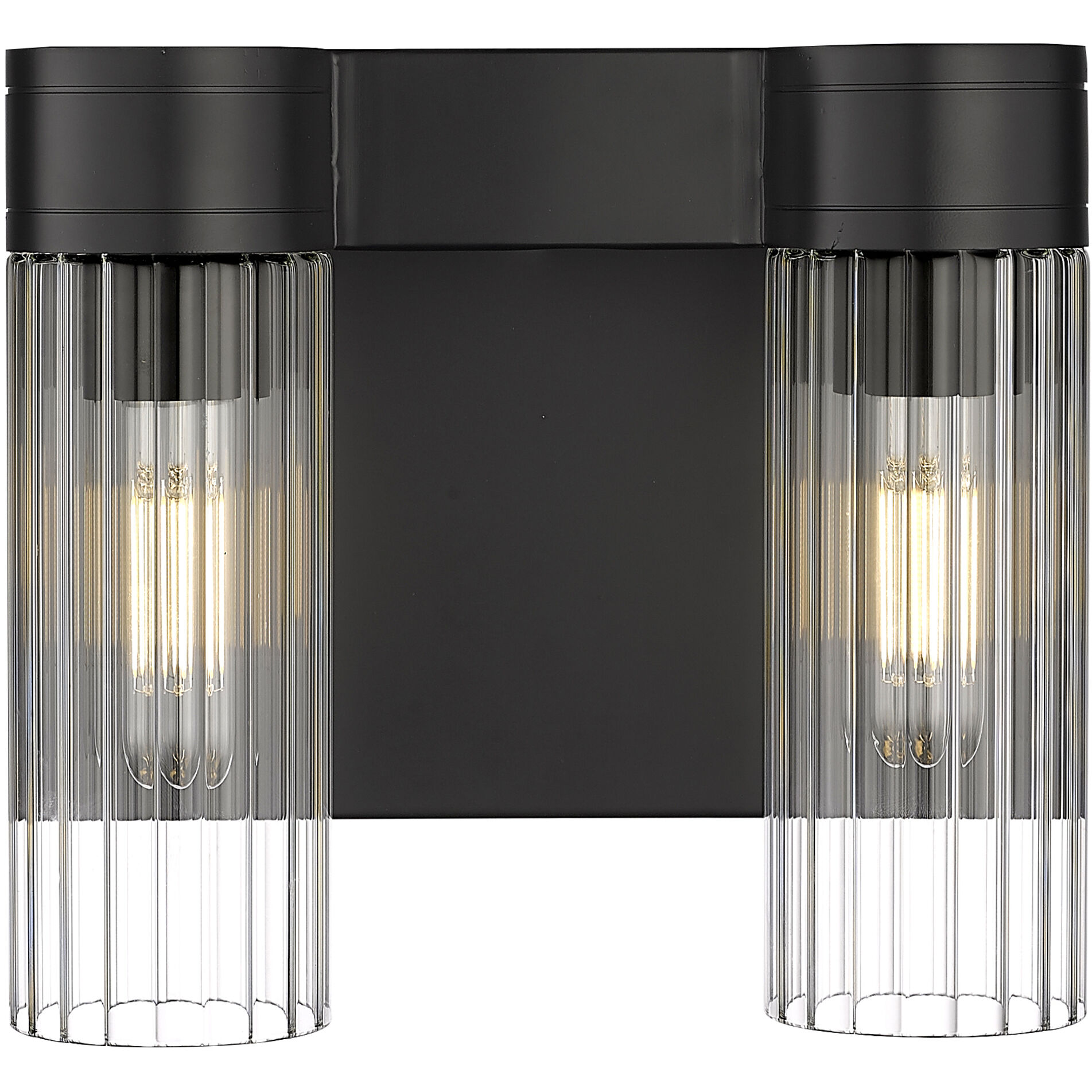 Empire 2 Light 10.5 inch Matte Black Sconce Wall Light in Clear Glass