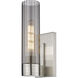 Empire 1 Light 3.13 inch Satin Nickel Sconce Wall Light in Plated Smoke Glass