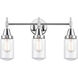 Caden 3 Light 23 inch Polished Chrome Bath Vanity Light Wall Light in Clear Glass