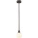 Edison White Venetian 1 Light 6 inch Oil Rubbed Bronze Stem Hung Mini Pendant Ceiling Light