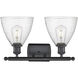 Ballston Ballston Dome LED 18 inch Matte Black Bath Vanity Light Wall Light in Seedy Glass