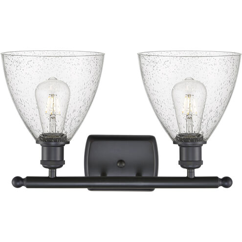 Ballston Ballston Dome LED 18 inch Matte Black Bath Vanity Light Wall Light in Seedy Glass