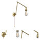 Bare Bulb 30 inch 60.00 watt Antique Brass Swing Arm Wall Light, Franklin Restoration