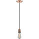 Franklin Restoration Bare Bulb 1 Light 2 inch Antique Copper Mini Pendant Ceiling Light, Franklin Restoration