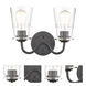 Scarlett 2 Light 13.5 inch Matte Black Bath Vanity Light Wall Light