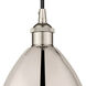 Edison Dome LED 8 inch Polished Nickel Mini Pendant Ceiling Light