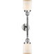 Franklin Restoration Small Bell 2 Light 16 inch Polished Chrome Bath Vanity Light Wall Light in Matte White Glass, Franklin Restoration