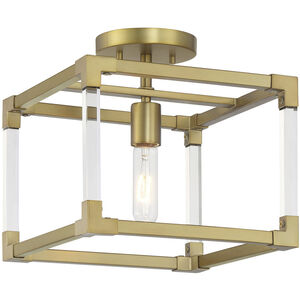 Vantage Oro District 1 Light 11 inch Soft Brass Semi Flush Ceiling Light