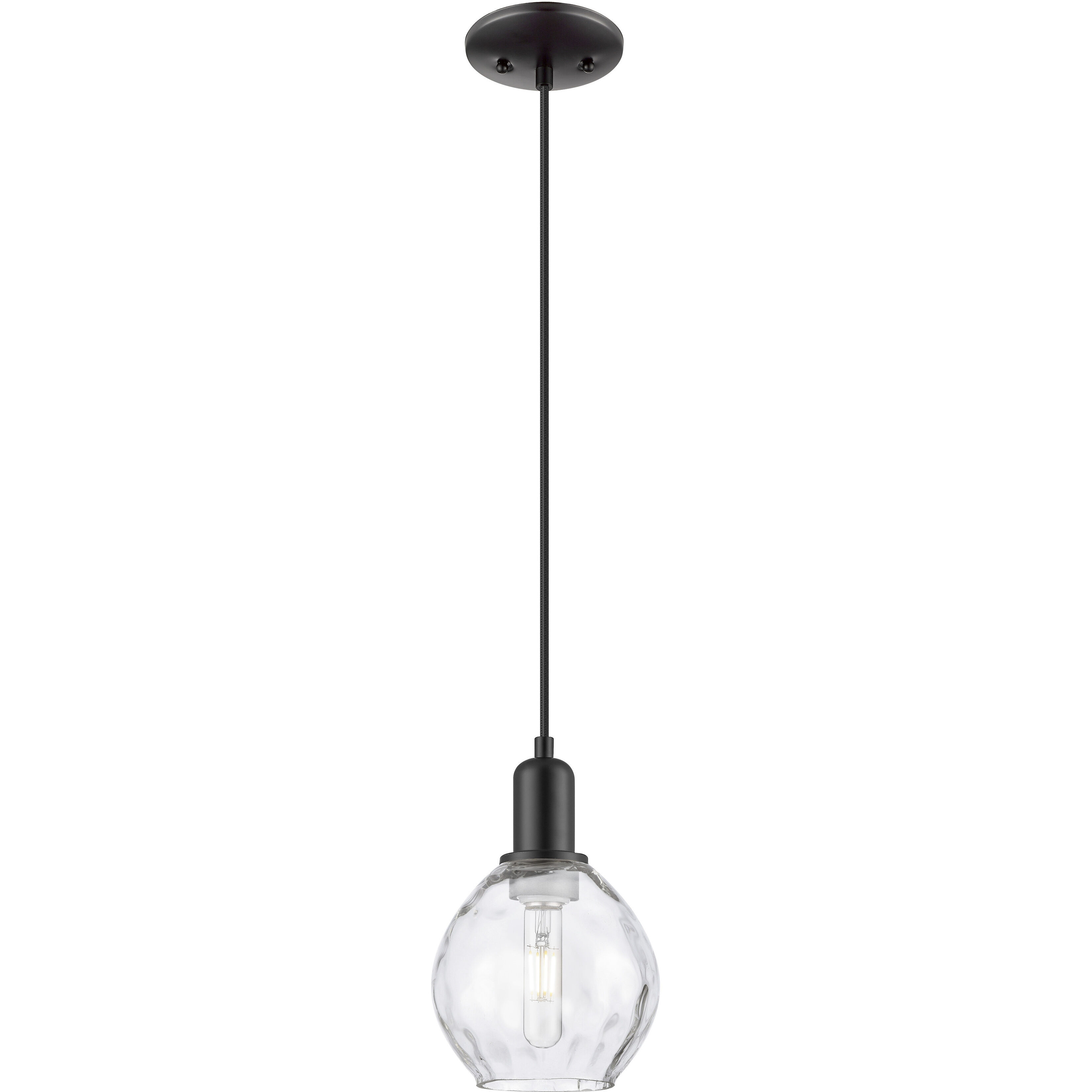 Arcadia Waverly 1 Light 6 inch Matte Black Mini Pendant Ceiling Light