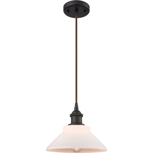 Ballston Orwell LED 8 inch Oil Rubbed Bronze Mini Pendant Ceiling Light in Matte White Glass, Ballston