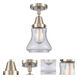 Franklin Restoration Bellmont 1 Light 6.25 inch Brushed Satin Nickel Flush Mount Ceiling Light in Seedy Glass