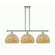 Woven Rattan Island Light Ceiling Light in Polished Nickel