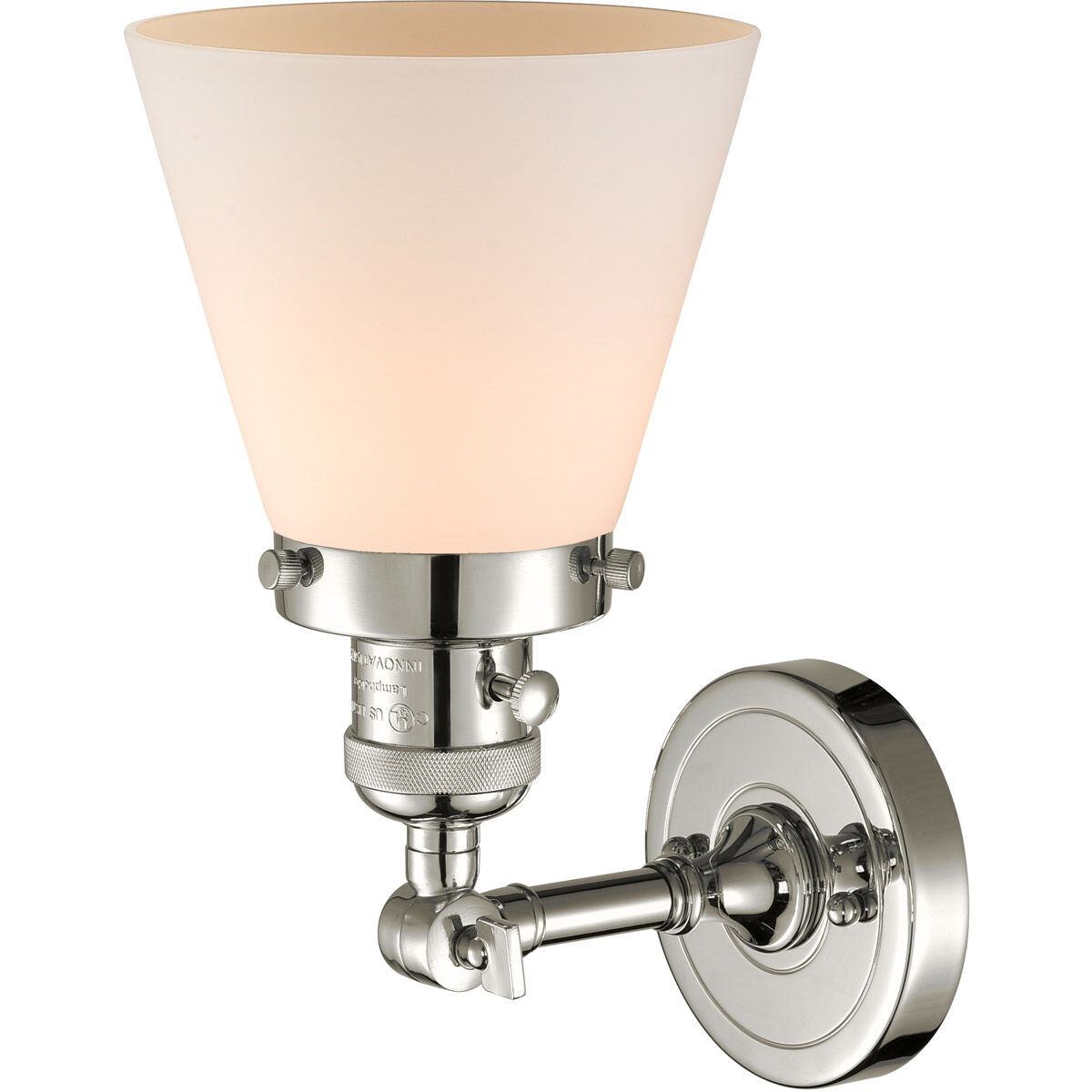 Franklin Restoration Small Cone LED 6 inch Polished Nickel Sconce Wall Light, Franklin Restoration