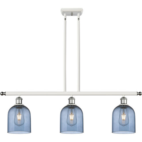 Ballston Bella 3 Light 36 inch White Polished Chrome Stem Hung Island Light Ceiling Light
