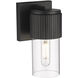 Bolivar 1 Light 4 inch Matte Black Sconce Wall Light in Clear Glass