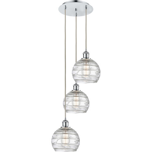 Ballston Athens Deco Swirl 3 Light 15 inch Polished Chrome Multi-Pendant Ceiling Light