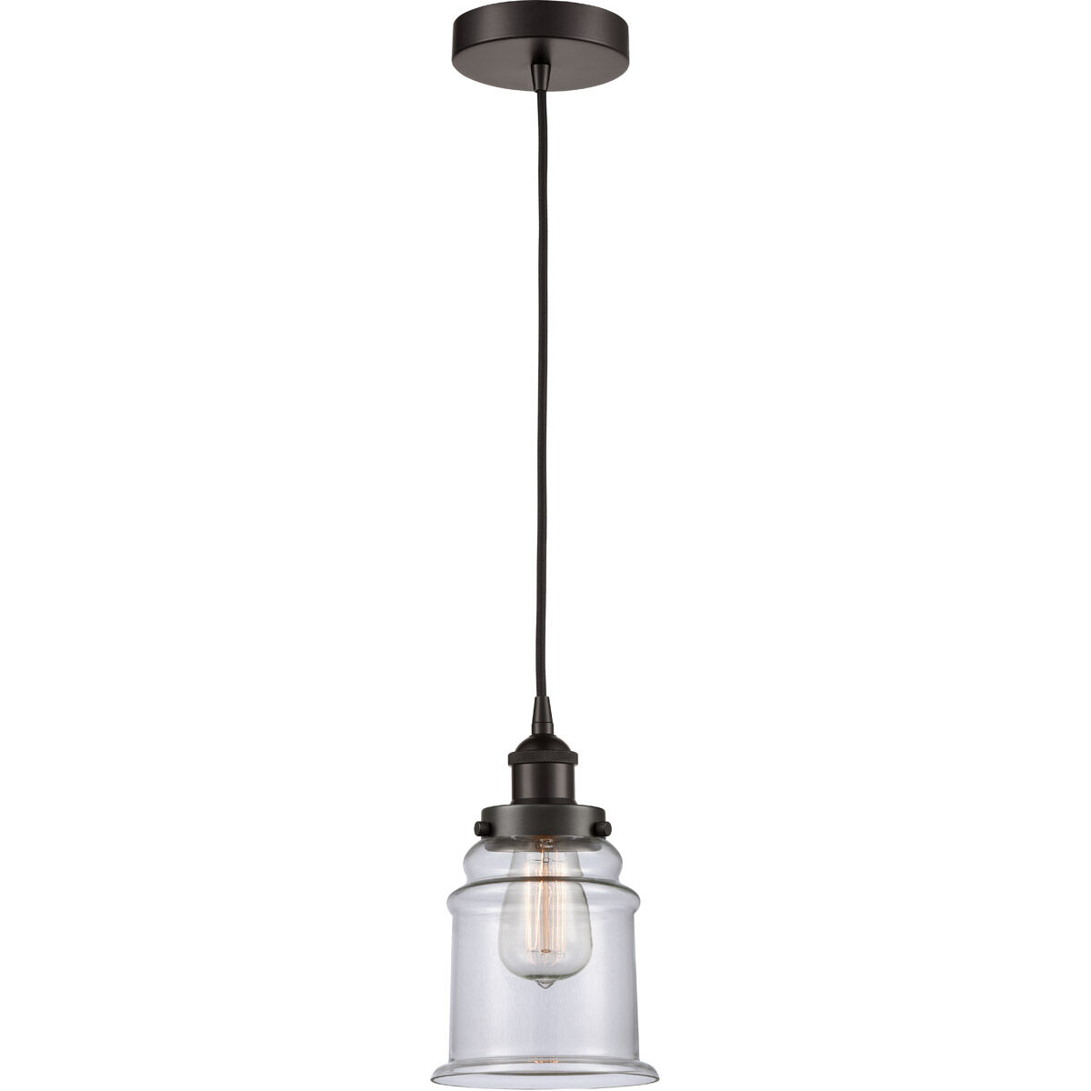 Edison Canton LED 6 inch Oil Rubbed Bronze Mini Pendant Ceiling Light