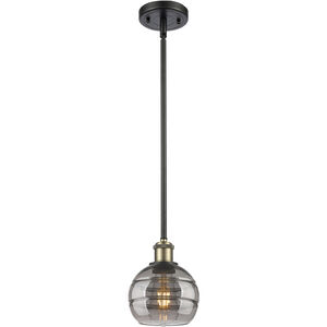 Ballston Rochester 1 Light 5.88 inch Black Antique Brass Stem Hung Mini Pendant Ceiling Light