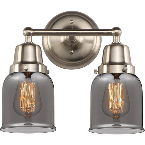 Aditi Small Bell 2 Light 13 inch Brushed Satin Nickel Bath Vanity Light Wall Light, Aditi