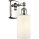 Ballston Clymer 1 Light 4 inch Polished Nickel Sconce Wall Light in Matte White Glass, Ballston
