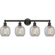Edison Belfast 4 Light 33 inch Oil Rubbed Bronze Bath Vanity Light Wall Light in Clear Crackle Glass