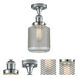 Franklin Restoration Stanton LED 6 inch Polished Chrome Semi-Flush Mount Ceiling Light, Franklin Restoration