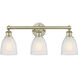 Brookfield 3 Light 23.75 inch Antique Brass and White Bath Vanity Light Wall Light