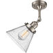 Franklin Restoration Large Cone 1 Light 8 inch Brushed Satin Nickel Sconce Wall Light in Seedy Glass, Franklin Restoration