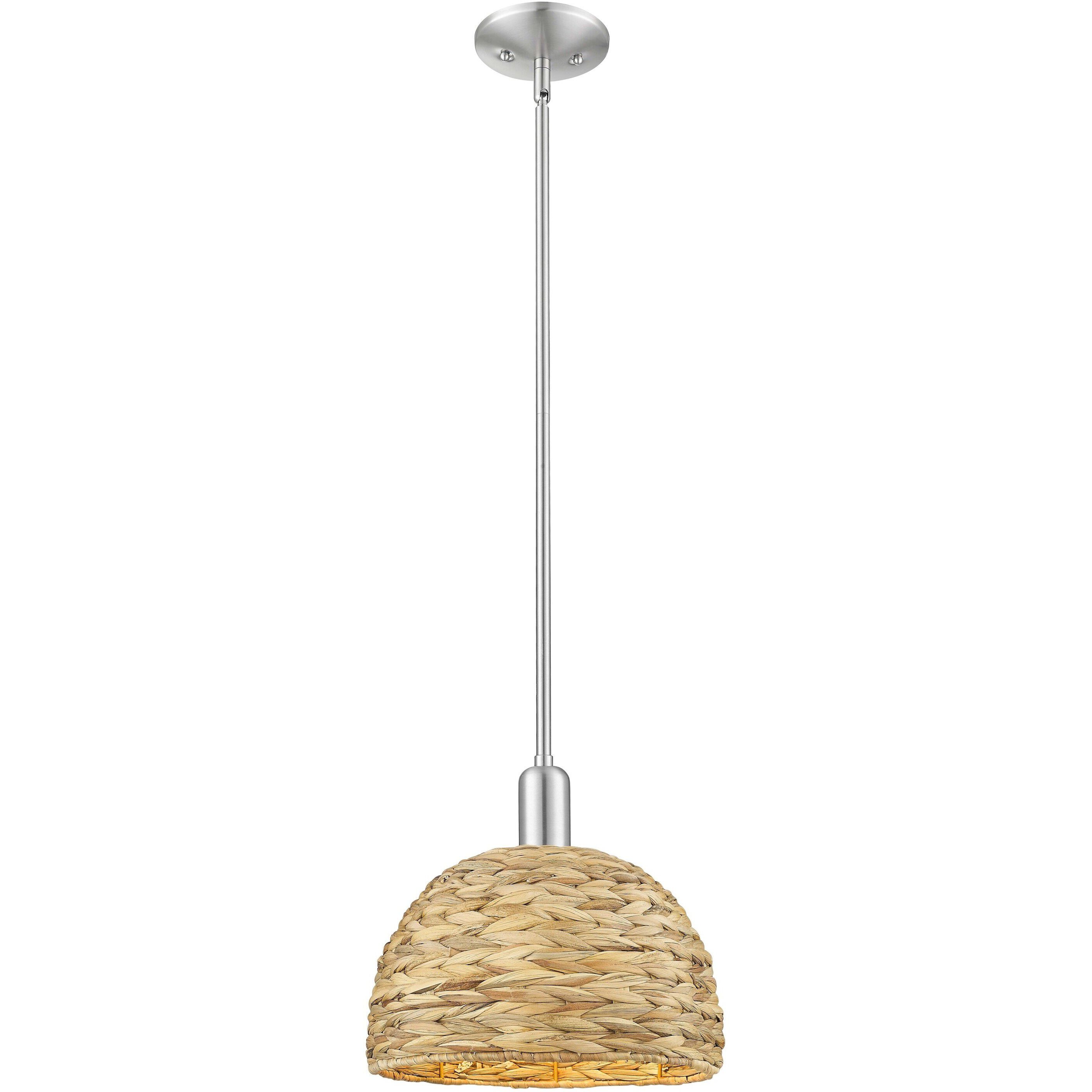 Arcadia Woven Rattan 1 Light 12.00 inch Mini Pendant