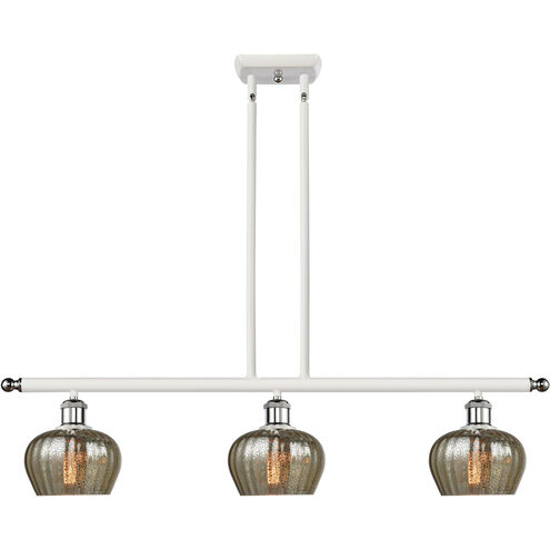 Ballston Fenton LED 36 inch White and Polished Chrome Island Light Ceiling Light in Mercury Glass, Ballston