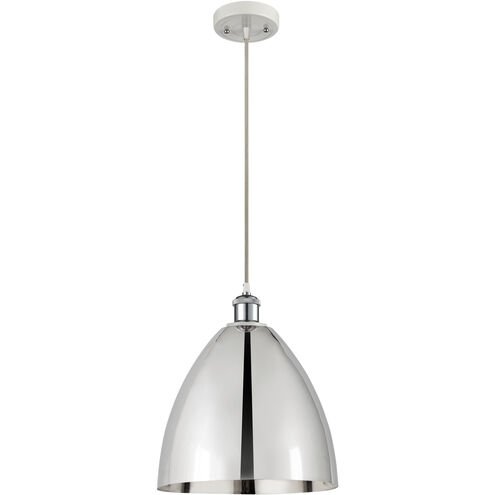 Ballston Dome 1 Light 12 inch White and Polished Chrome Mini Pendant Ceiling Light