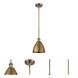 Ballston Dome 1 Light 8 inch Brushed Brass Pendant Ceiling Light