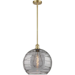 Ballston Athens Deco Swirl 1 Light 13.75 inch Satin Gold Stem Hung Pendant Ceiling Light