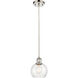 Ballston Athens LED 6 inch Polished Nickel Mini Pendant Ceiling Light in Seedy Glass, Silver