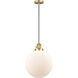 Franklin Restoration Beacon 1 Light 12 inch Satin Gold Mini Pendant Ceiling Light in Incandescent, Matte White