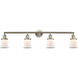 Franklin Restoration Small Canton LED 42 inch Brushed Satin Nickel Bath Vanity Light Wall Light in Matte White Glass, Franklin Restoration