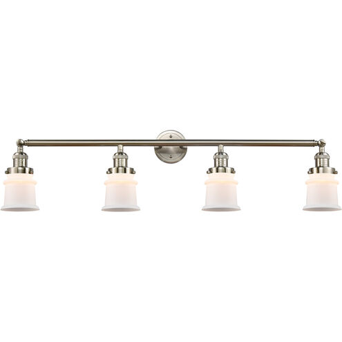 Franklin Restoration Small Canton LED 42 inch Brushed Satin Nickel Bath Vanity Light Wall Light in Matte White Glass, Franklin Restoration
