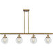 Ballston Beacon 4 Light 48 inch Brushed Brass Island Light Ceiling Light in Clear Glass