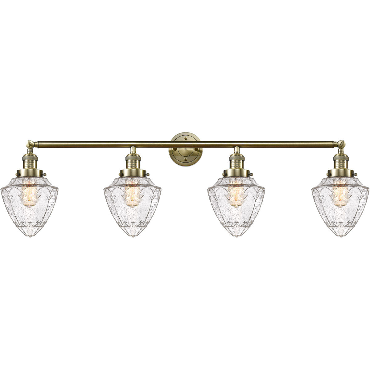Franklin Restoration Bullet 4 Light 46 inch Antique Brass Bath Vanity Light Wall Light