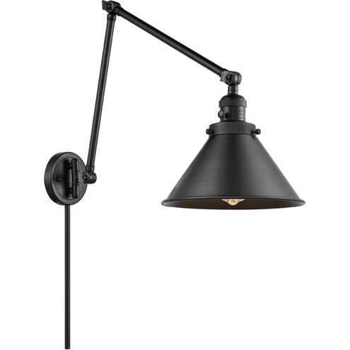 Briarcliff 30 inch 60.00 watt Matte Black Swing Arm Wall Light, Franklin Restoration