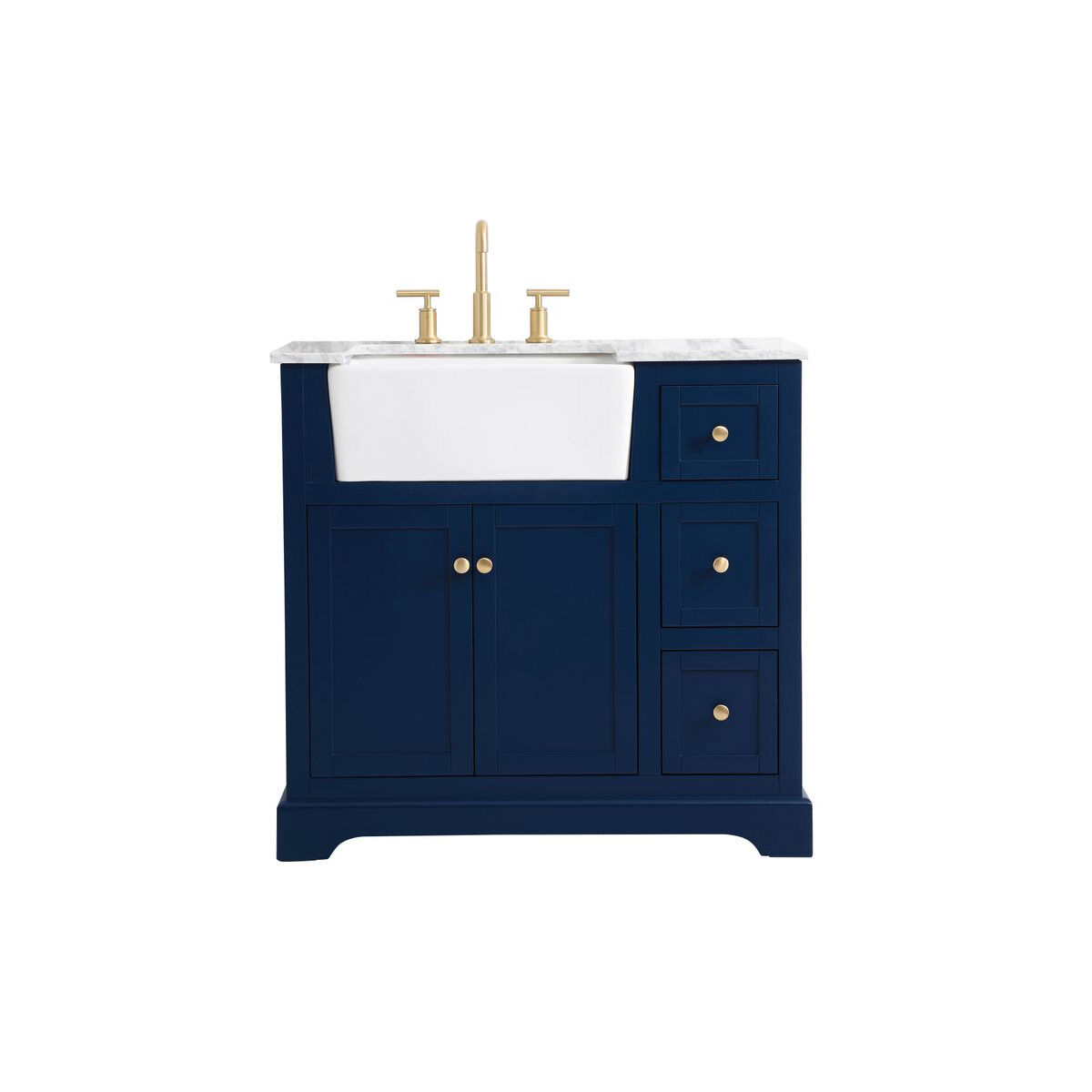Franklin 36 X 22 X 34.75 inch Blue Bathroom Vanity Cabinet