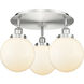 Canton 3 Light 19.75 inch Satin Nickel Flush Mount Ceiling Light in Matte White