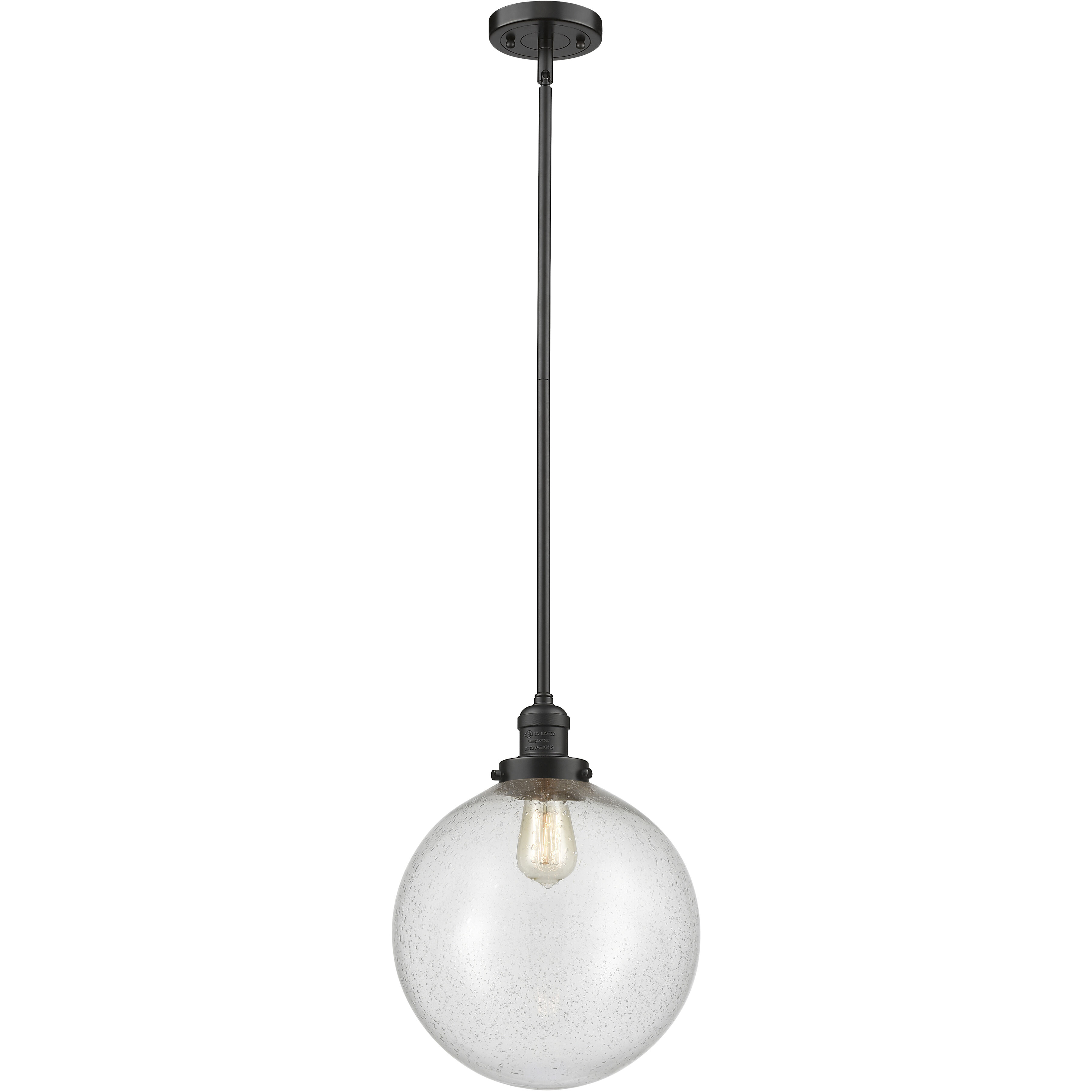 Franklin Restoration Beacon 1 Light 12 inch Oil Rubbed Bronze Mini Pendant Ceiling Light in Incandescent, Seedy, Franklin Restoration