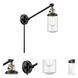 Dover 30 inch 3.50 watt Black Antique Brass Swing Arm Wall Light, Franklin Restoration