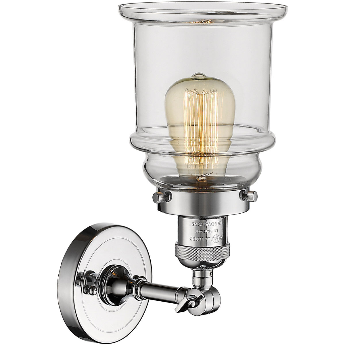 Franklin Restoration Canton 1 Light 7 inch Polished Chrome Sconce Wall Light in Clear Glass, Franklin Restoration