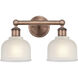 Dayton 2 Light 14.5 inch Antique Copper Bath Vanity Light Wall Light in White