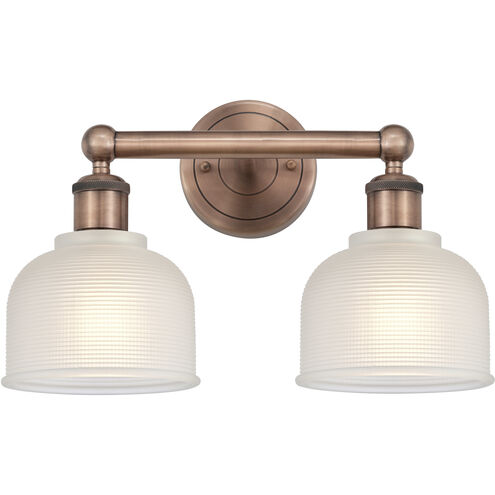 Dayton 2 Light 14.5 inch Antique Copper Bath Vanity Light Wall Light in White