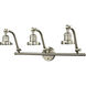 Franklin Restoration Bare Bulb 3 Light 26 inch Brushed Satin Nickel Bath Vanity Light Wall Light, Franklin Restoration